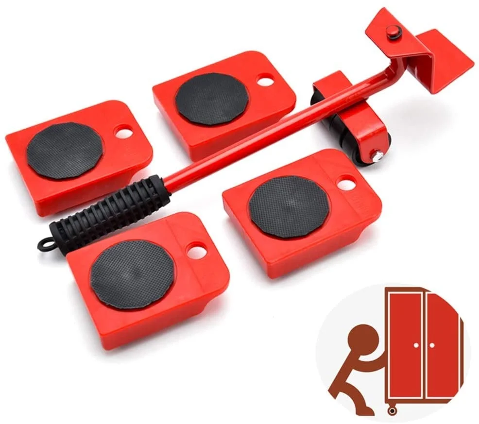 Kit Mutat Mobilier 4 Platforme cu roti  + 1 Parghie metalica