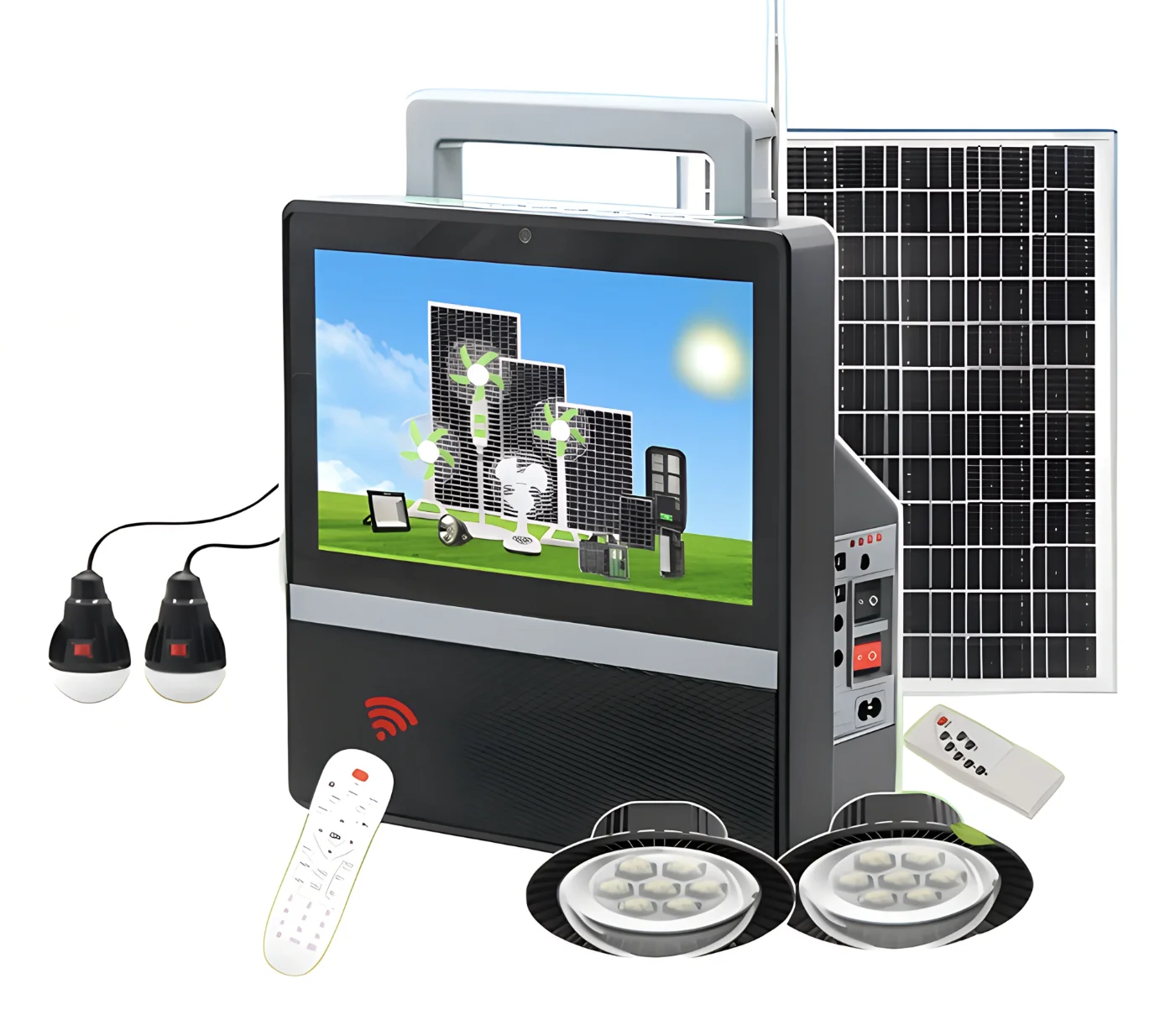 Kit panou solar cu TV GD 8088 putere 200W multifunctional