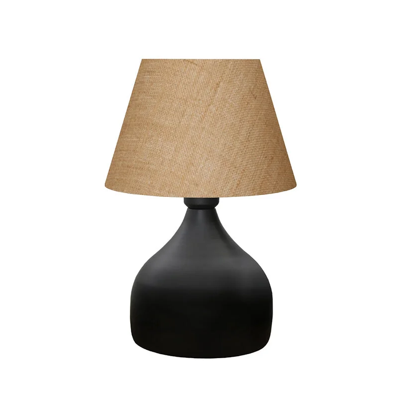 Lampa de Masa PWL-1068 Ε27 neagra-bej D22x32cm