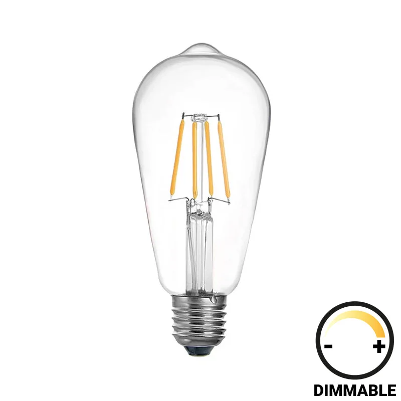 Lampa LED ST64 Bec  dimmabil 8W E27 Transparent
