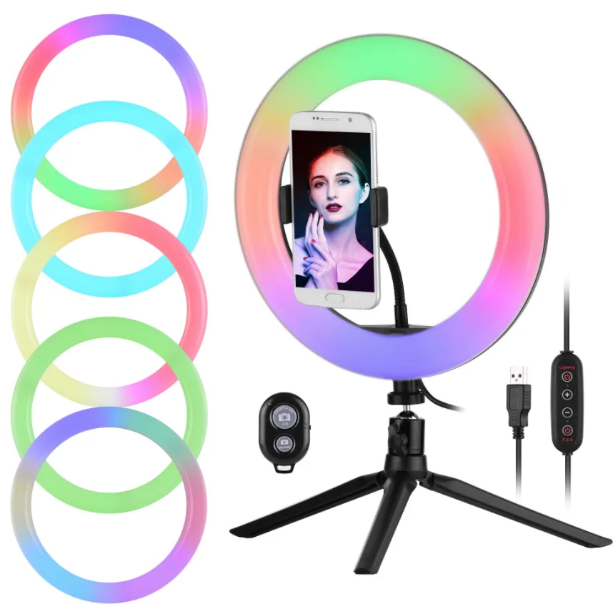 Lampa Ring Light Circulara Led RGB 12"