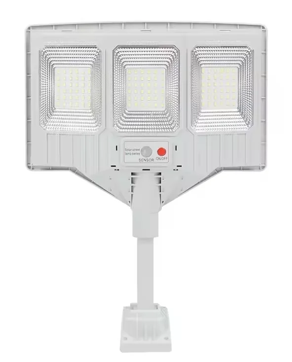 Lampa solara stradala cu telecomanda JG 703 cu 3 casete 108 LED 6000K senzor de miscare 100W