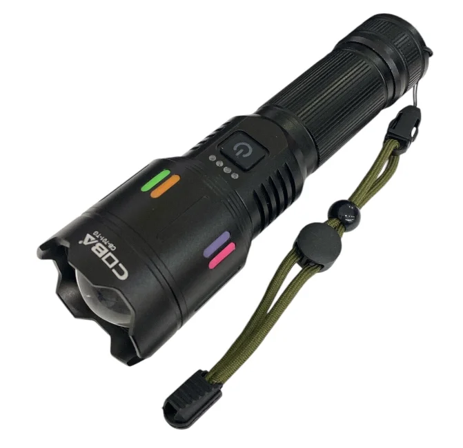 Lanterna LED din aluminiu COBA CB 701 cu baterie 9800mAh  incarcare USB Type C 5 moduri de iluminare