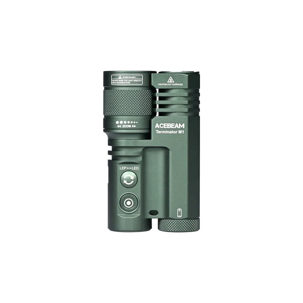 Lanterna profesionala cu cap dublu LEP/LED Acebeam Terminator M1 Green, 3500 lumeni, 1600 m