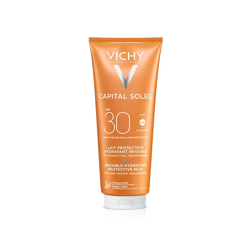 Lapte hidratant pentru protectie solara SPF 30+ Capital Soleil, 300ml, Vichy