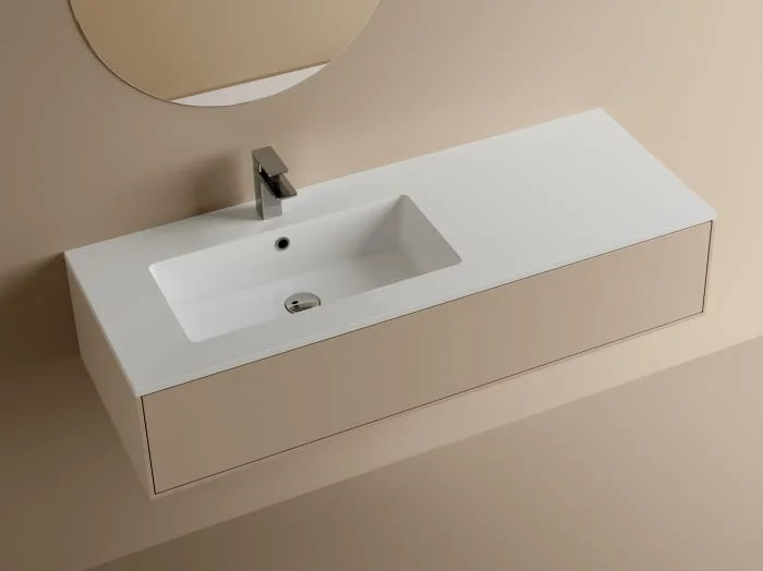 Lavoar din compozit 121 x 46 cm, cu orientare stanga, Foglia Expo
