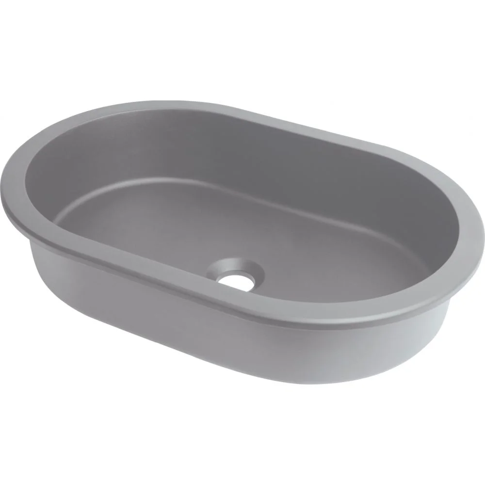 Lavoar incastrat compozit gri Deante Silia, oval, 59 cm