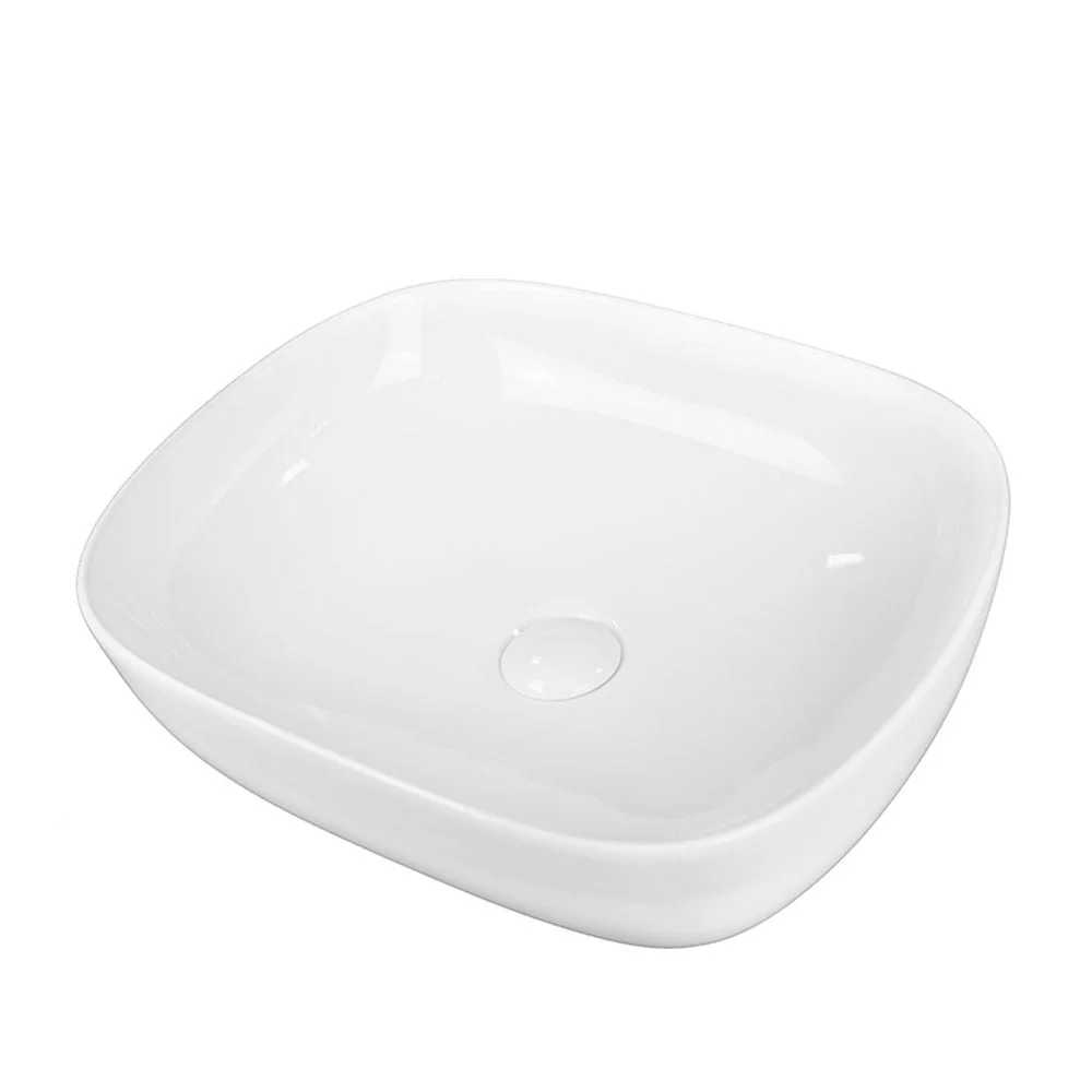 Lavoar pe blat alb lucios 49 cm, dreptunghiular, Fluminia Fides