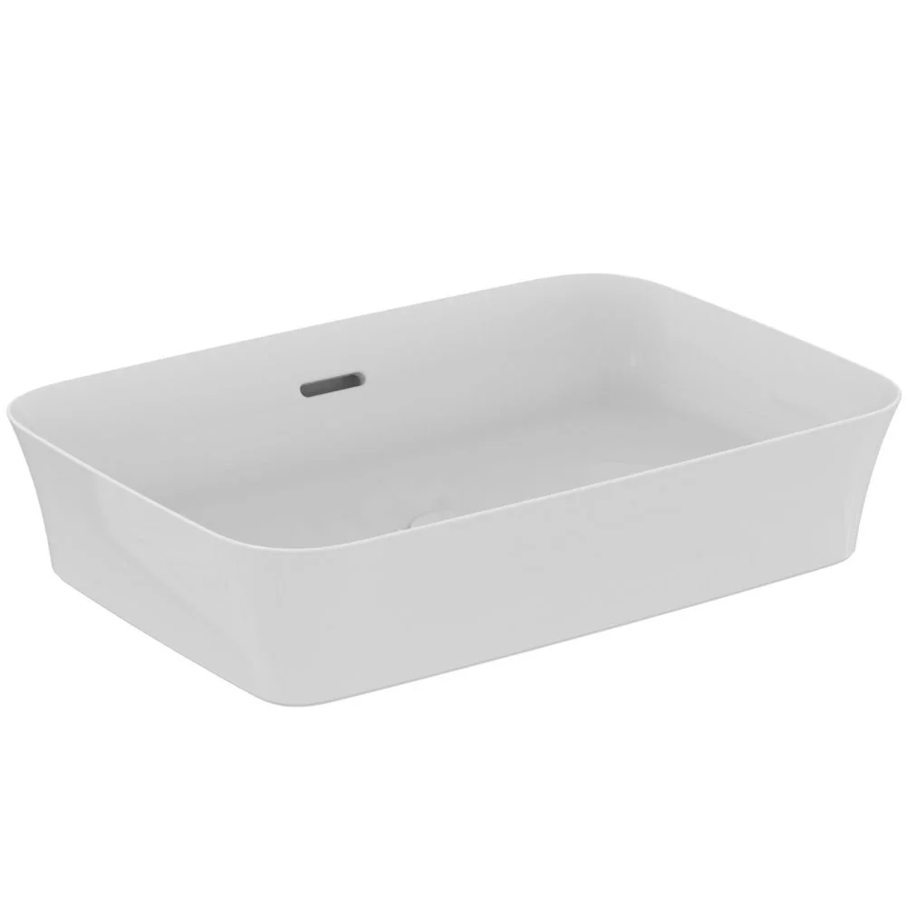 Lavoar pe blat alb lucios 55 cm, dreptunghiular, cu preaplin, Ideal Standard Ipalyss