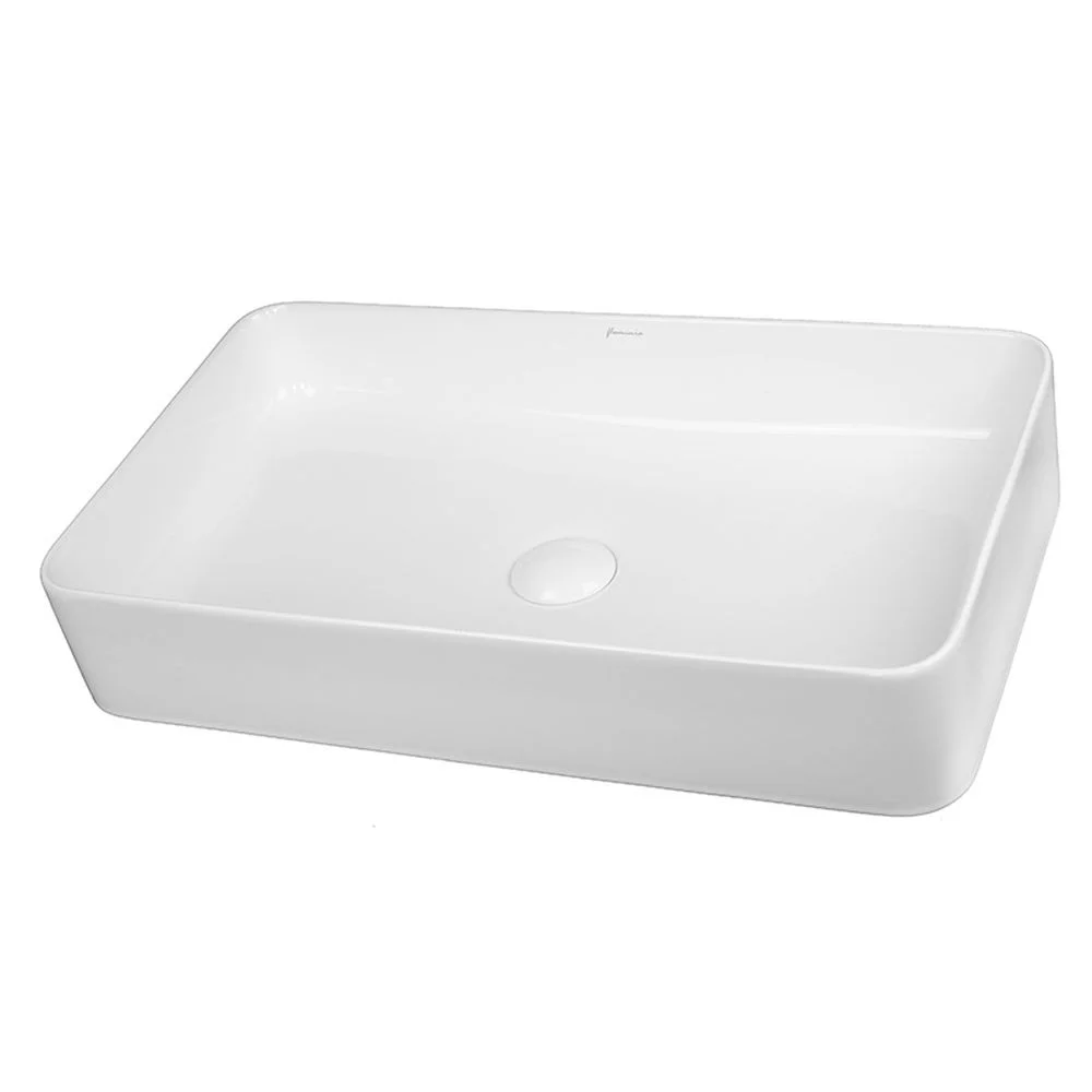 Lavoar pe blat alb lucios 60 cm, dreptunghiular, Fluminia Lena
