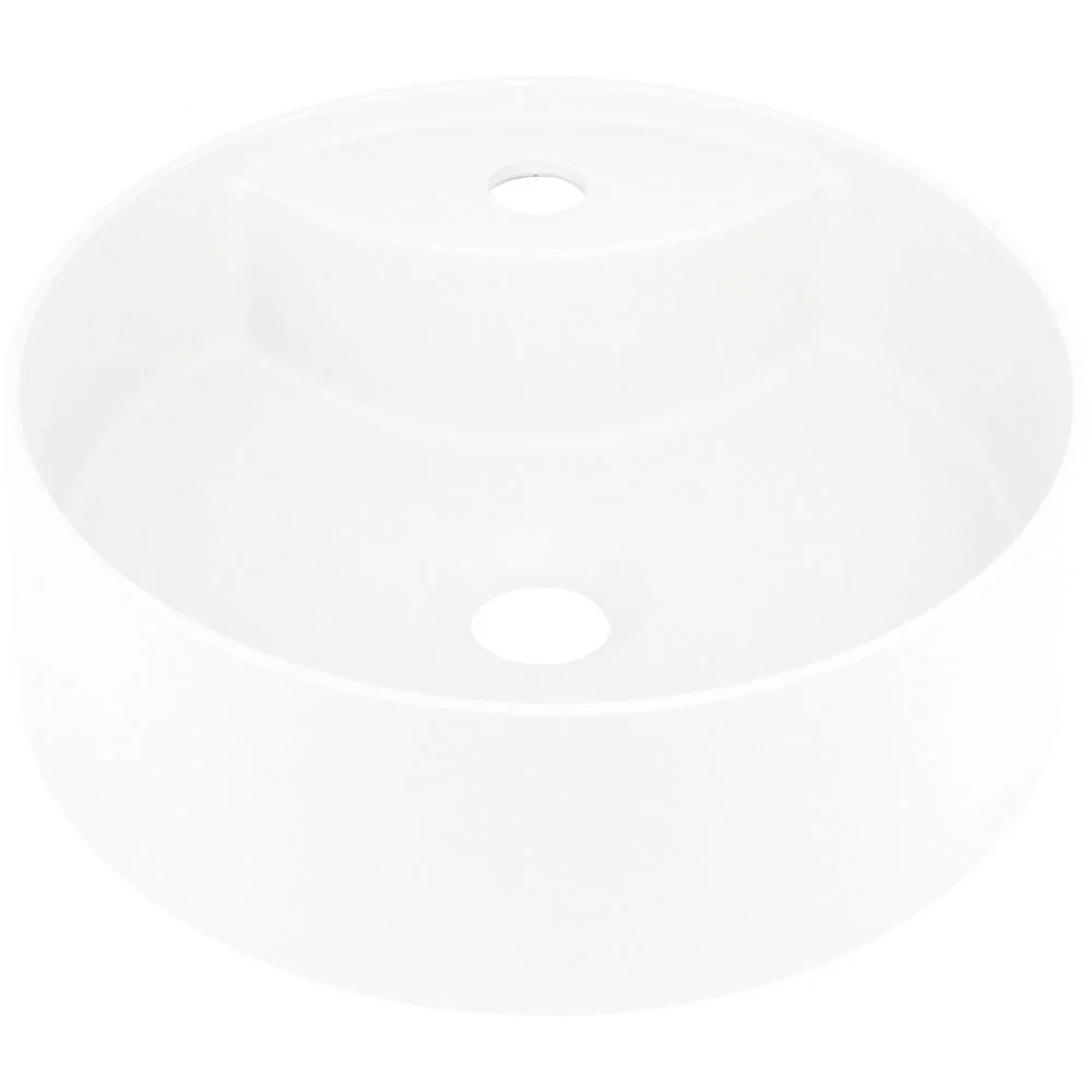 Lavoar pe blat compozit alb Deante Silia cu orificiu baterie, 36 cm