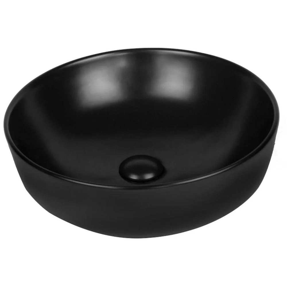 Lavoar pe blat negru, rotund, 41,5 cm, Fluminia Amereta