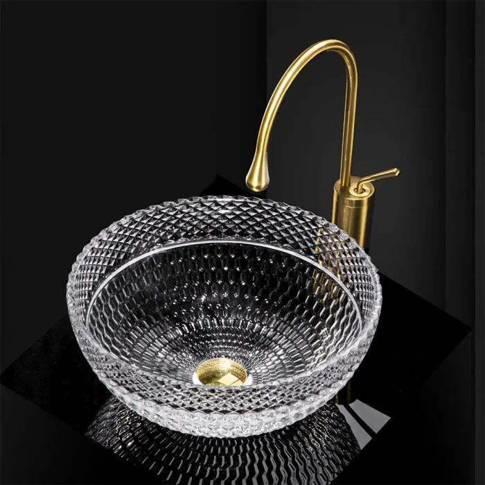 Lavoar pe blat transparent 40 cm, rotund, Rea Sue