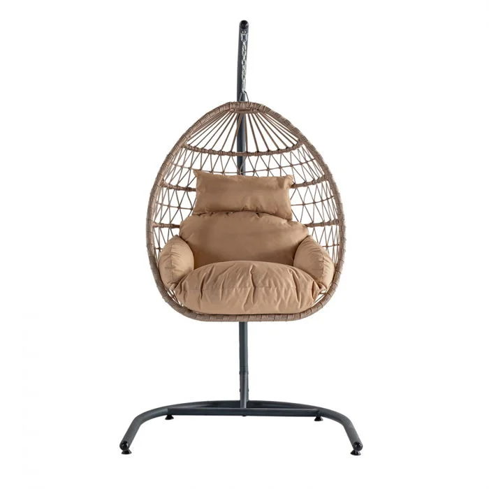 Leagan suspendat ORBIT, cappuccino, 193x120x110 cm