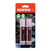 Lipici solid Kores, metalizat, 20 g, 2 bucati/blister