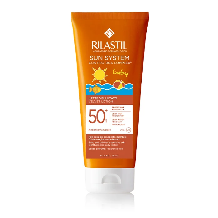 Lotiune catifelata pentru copii SPF 50+ Sun System, 200ml, Rilastil