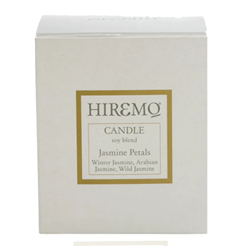 Lumanare din ceara de soia cu petale de iasomie Hiremo, 250 ml, Eolia
