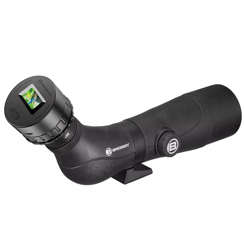 Luneta terestra Bresser Spektar 15-45x60 + camera WiFi pentru ocular, 45 grade