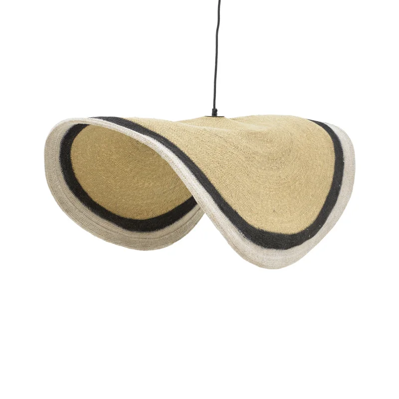 Lustra Hatchie Natural neagra alba din iuta si fier 100x100x133 cm