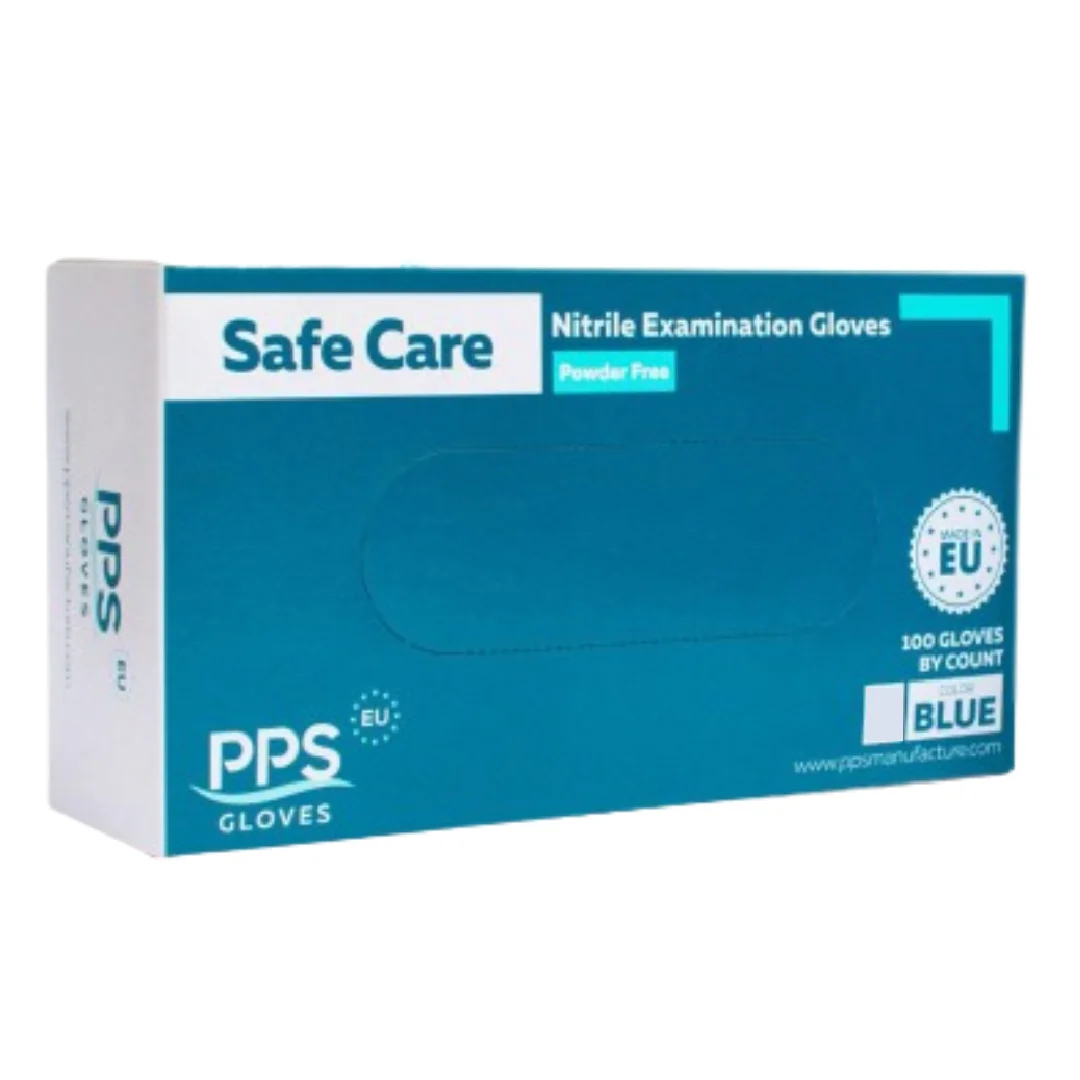 Manusi nitril Safe Care PPS Albastre, 100 bucati, PPS Gloves-S