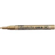 Marker ARTLINE Calligraphy, corp metalic, varf tesit din fetru 2.5mm - auriu