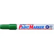 Marker cu vopsea ARTLINE 400XF, corp metalic, varf rotund 2.3mm - verde