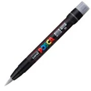 Marker pensula UNI Brush PCF-350, K, argintiu, Posca