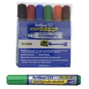 Marker pentru tabla de scris ARTLINE 517 - Dry safe ink 48h, varf rotund 2. 0mm, 6 culori/set