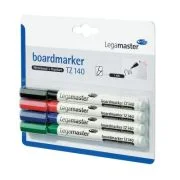 Marker pentru tabla Legamaster TZ140, varf rotund, 1 mm, 4 culori/set