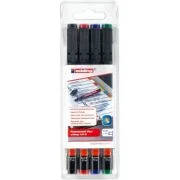 Marker permanent Edding 140 S, set 4 bucati, corp din plastic, varf rotund, 0. 3 mm, culori asortate