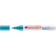 Marker permanent Edding 750, cu vopsea, corp metalic, varf rotund, 2-4 mm, bleu