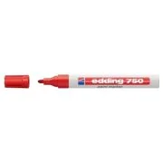 Marker permanent Edding 750, cu vopsea, corp metalic, varf rotund, 2-4 mm, rosu