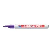 Marker permanent Edding 751 cu vopsea, corp metalic, varf rotund, 1-2 mm, mov
