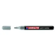 Marker permanent Edding 790, cu vopsea, corp plastic, varf rotund, 2-3 mm, argintiu