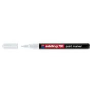 Marker permanent Edding 791, cu vopsea, corp plastic, varf rotund, 1-2 mm, alb