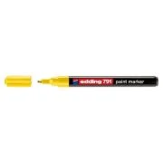 Marker permanent Edding 791, cu vopsea, corp plastic, varf rotund, 1-2 mm, galben
