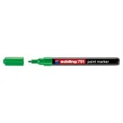 Marker permanent Edding 791, cu vopsea, corp plastic, varf rotund, 1-2 mm, verde