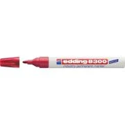 Marker permanent Edding 8300 Industrial, corp metalic, varf rotund, 1. 5-3 mm, rosu