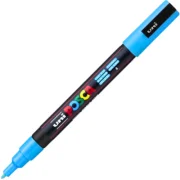 Marker UNI PC-3M 0. 9-1. 3 mm, albastru-deschis, Posca