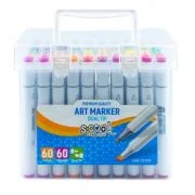 Markere cu 2 Capete, 6 mm-3 mm, 60 Culori/Set, S-COOL