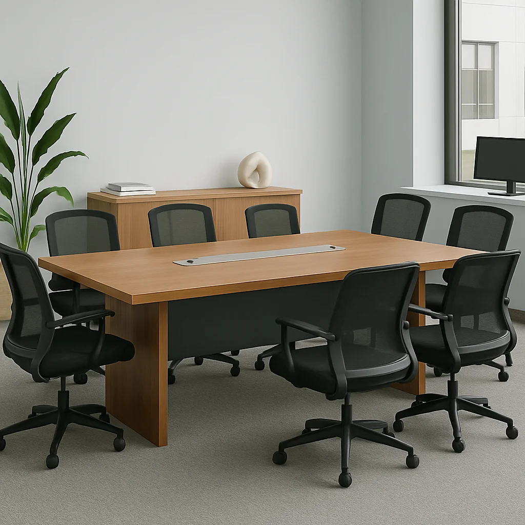 Masa de conferinta Oscar 5cm nuc - antracit 200x100x76cm