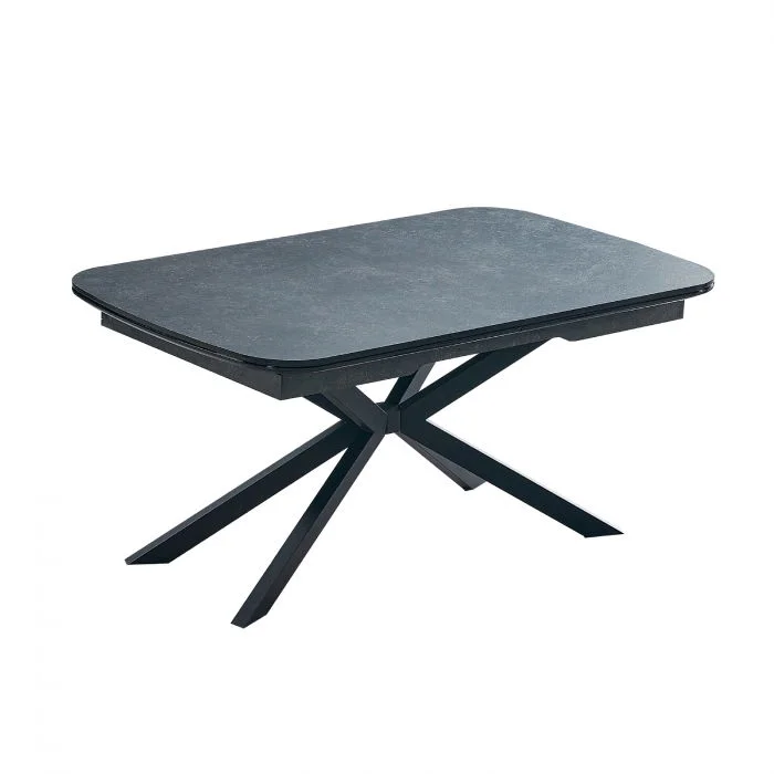 Masa extensibila DESERT, dreptunghiulara, gri inchis, 150 190x95x75 cm