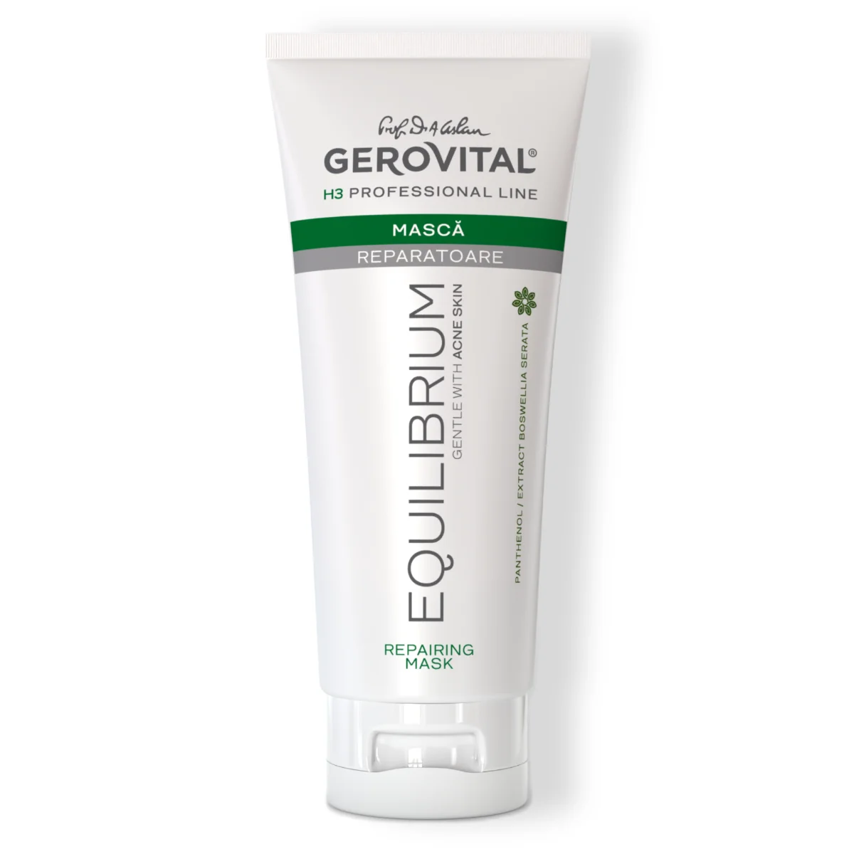 Mască Reparatoare Cu Panthenol Pentru Calmarea Tenului Gras Sau Acneic, Gerovital H3 Equilibrium, 200 Ml
