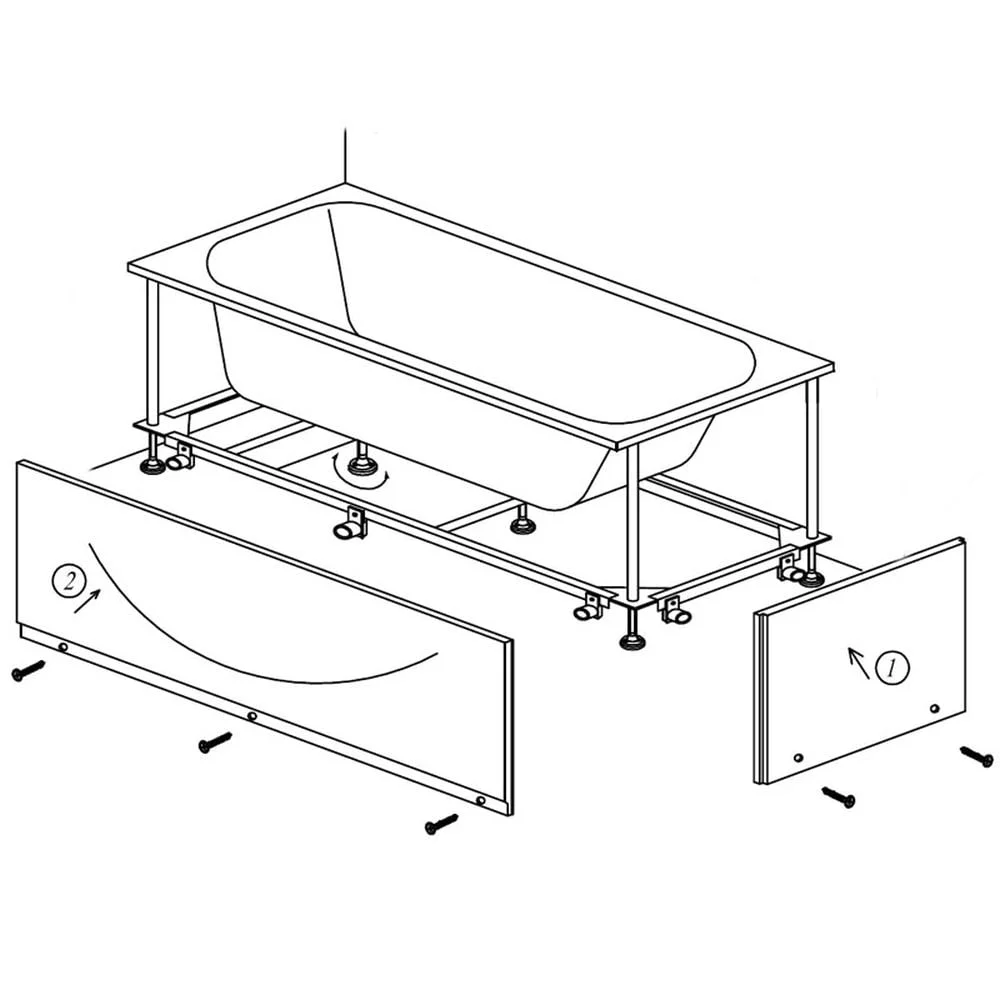 Masca si cadru rigidizare pentru cada 150x70 cm, Kolpasan