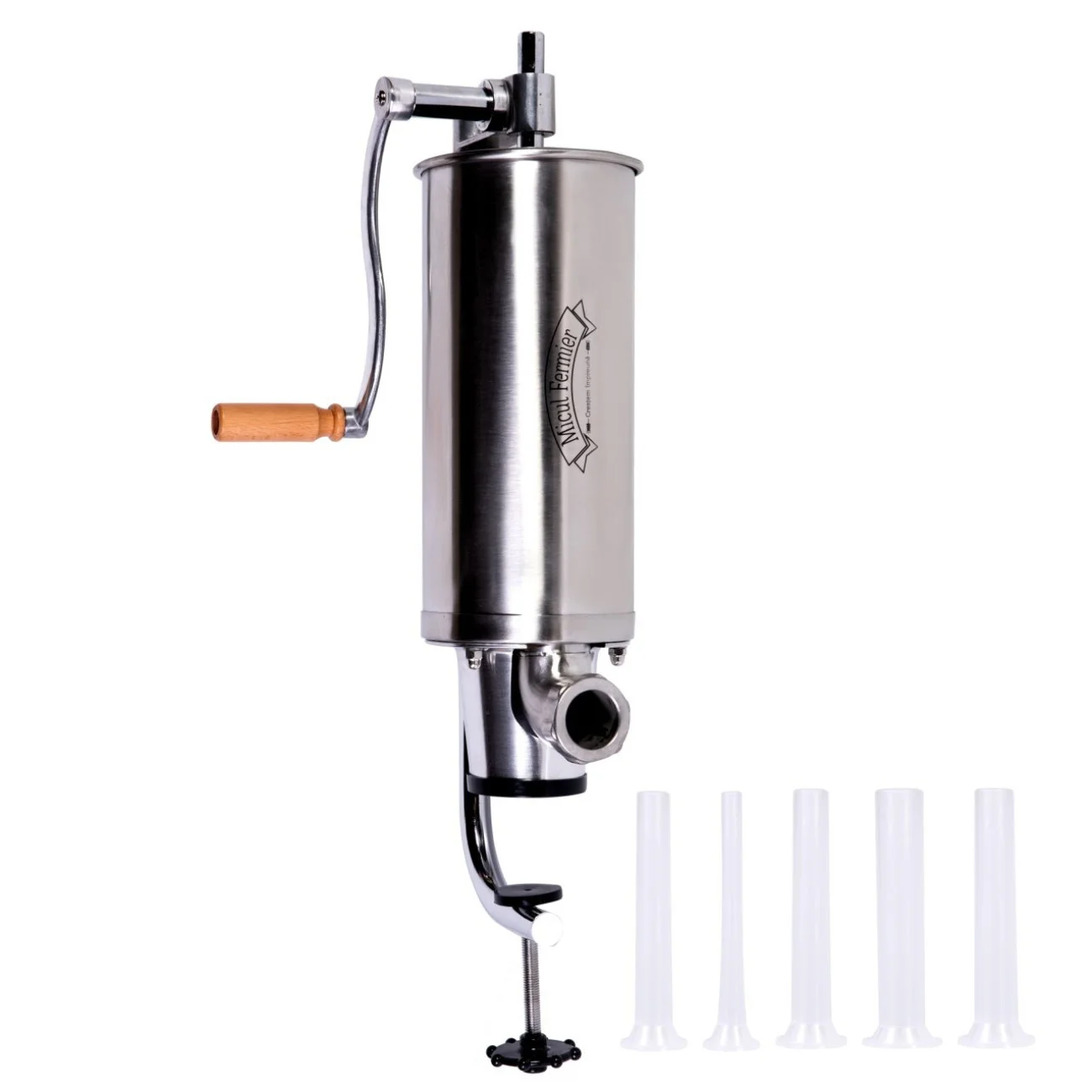 Masina de Umplut Carnati Manual Vertical PRO, Capacitate 4 kg, 5 Palnii, Micul Fermier GF-1289