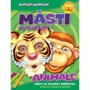 Masti detasabile. Animale. Masti de colorat simpatice, perfecte pentru petreceri (8 masti cu elastic)
