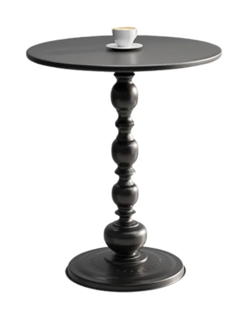 Masuta rotunda pentru cafea fier 52 x 38 cm NEGRU