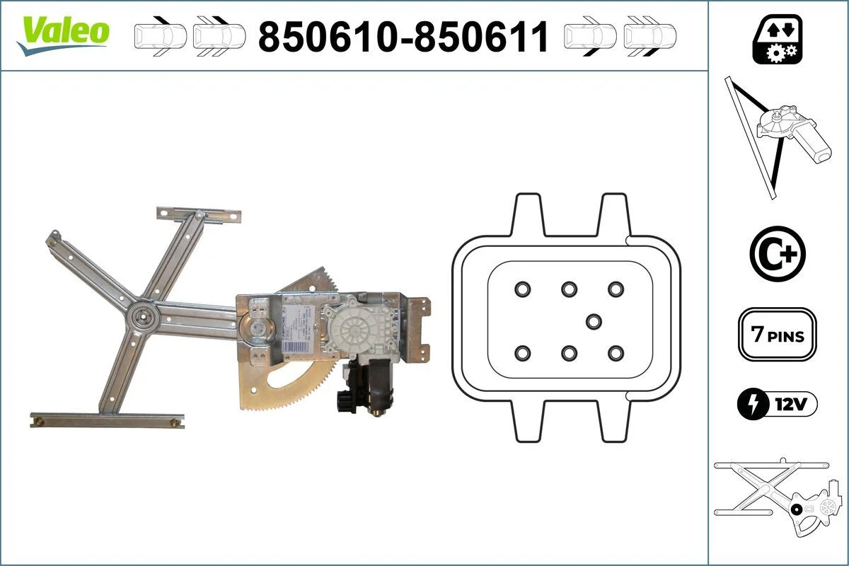 Mecanism actionare geam VALEO 850610