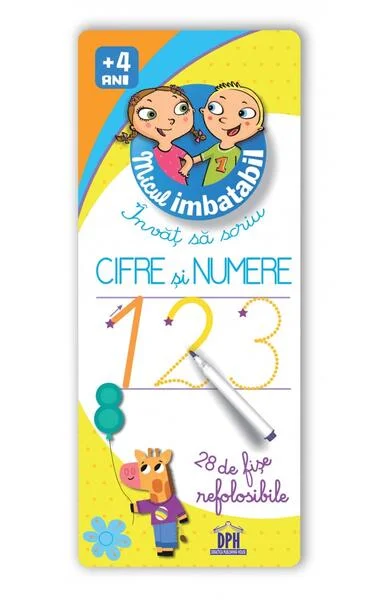 Micul imbatabil. Scrie și șterge. Învăț să scriu cifre și numere (28 de fișe refolosibile + pix) - Board book - *** - Didactica Publishing House