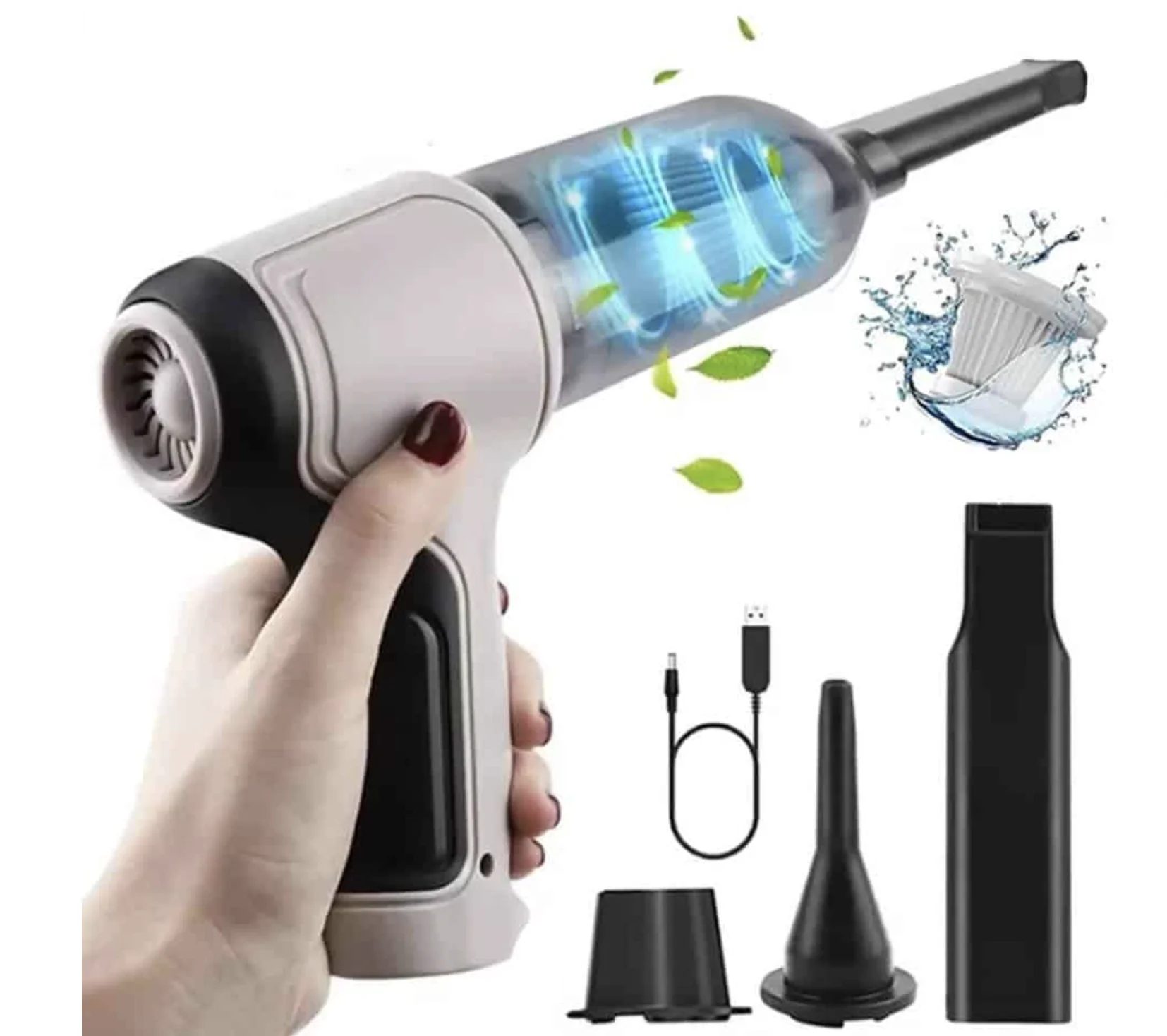 Mini aspirator portabil 2000mAh pentru acasa si masina fara fir 3 IN 1